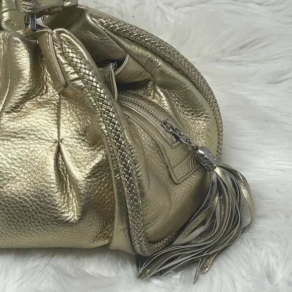Cole Haan Metallic Gold Soft Leather Bucket Bag